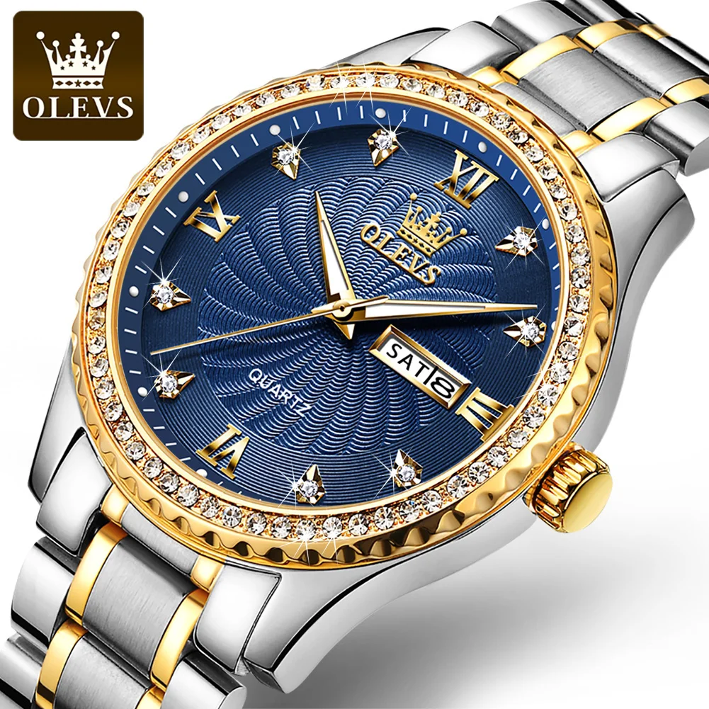OLEVS 5565 Men Business Quartz WristWatch Water Resistant Hand Watches Fashion Feature Alloy Case Montre Homme Clock