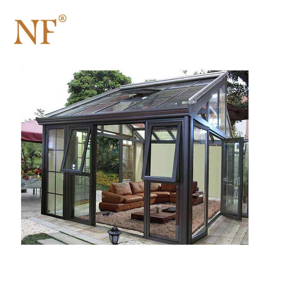 Aluminium alloy sunroom glazed prefab house