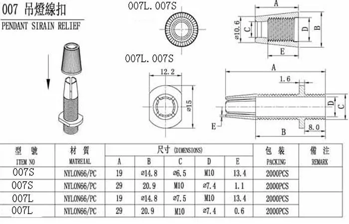 Plastic Factory Supply Strain Relief Bushing Transparent 007 Lock Wire Buckle Electrical Cord Grip