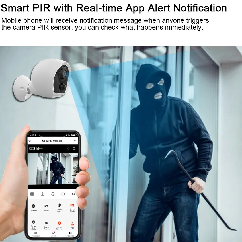 Battery Powered IP66 Waterproof Tuya 2K Ultra HD Smart Camera Surveillance IP Camera Support Alexa Google Home