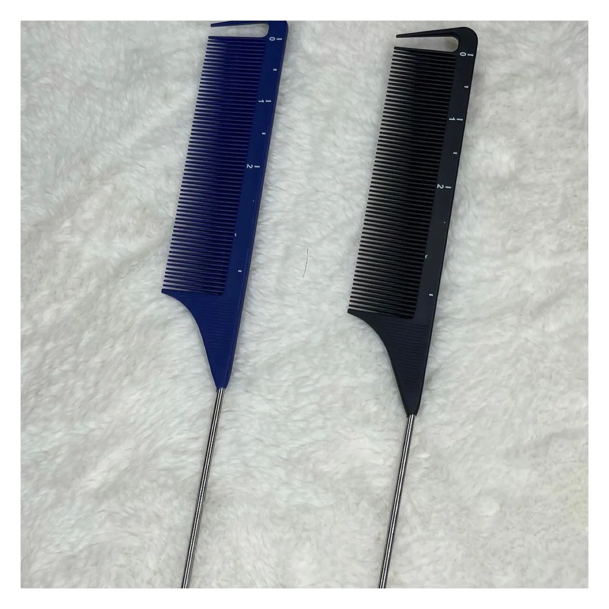 metal braiding Parting braid mix color Heat Resistant wholesale Hot customized Parting Comb with Logo