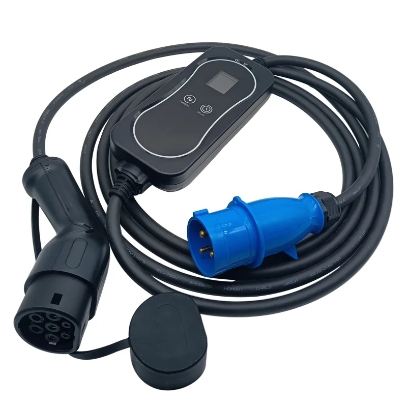 Высококачественное зарядное устройство для электромобилей 32 А 220 В 7 кВт, домашнее зарядное устройство с регулировкой тока, 1 фаза, тип 2, портативное уличное зарядное устройство для электромобилей