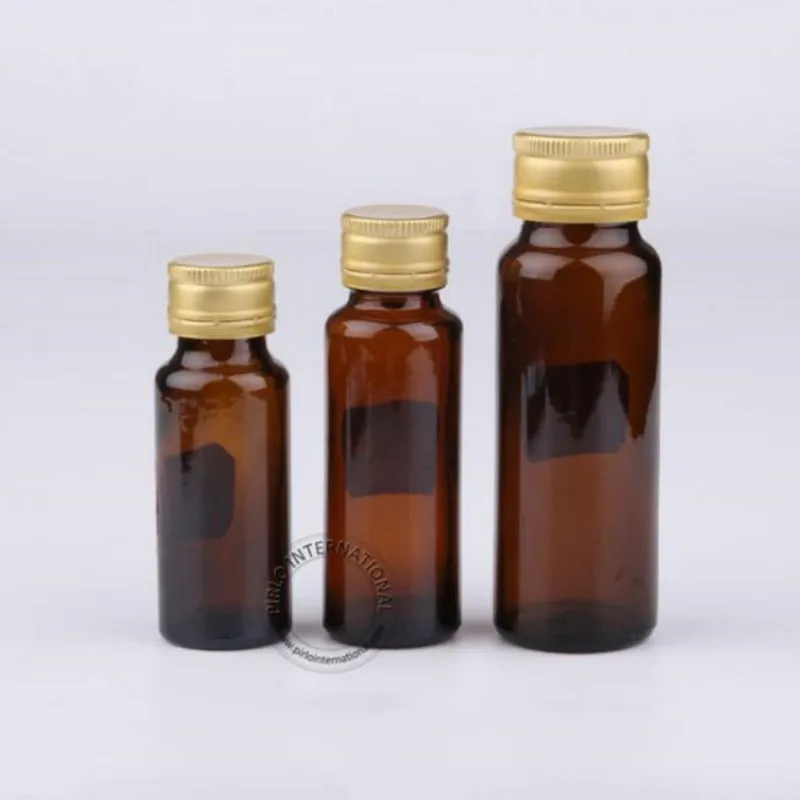 Wholesale 20ml 30ml 50m Empty Amber Fruit Enzyme Ferment 1oz Glass Bottle with Security Cap Customized  Logo