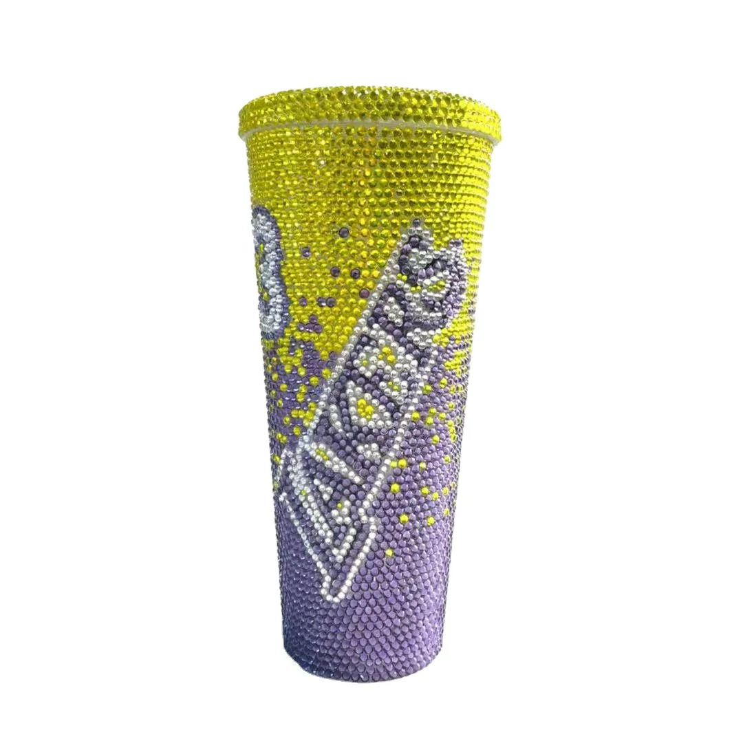 Bling Rhinestone Diamond Gem Colored Beverage Cup Special Gift Souvenir Bottle Custom Design Lakers Team Cup For Daily Life