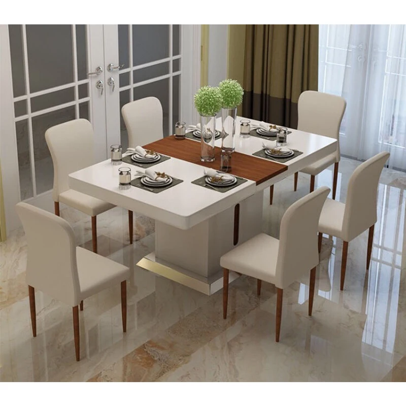 2023 New Marble Top And Metal Leg dinning furniture and cheap chairs home kitchen dining table set