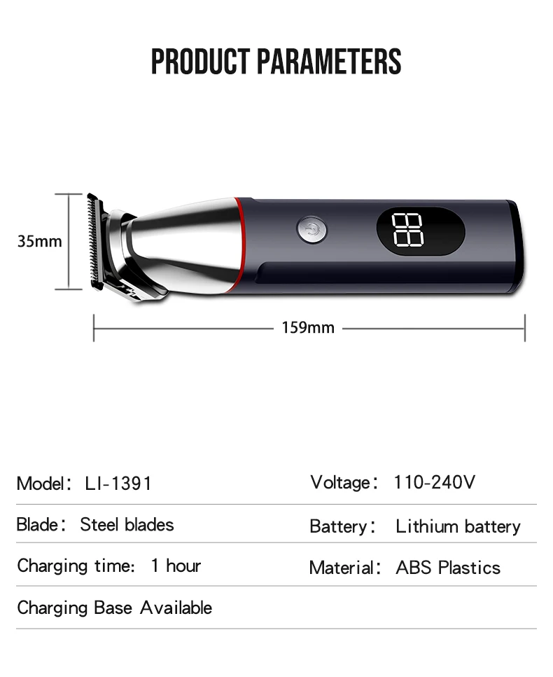 Perfect Factory Professional private label 5 in 1 tondeuse barber Cordless Trimmer Hair electric Clipper for men