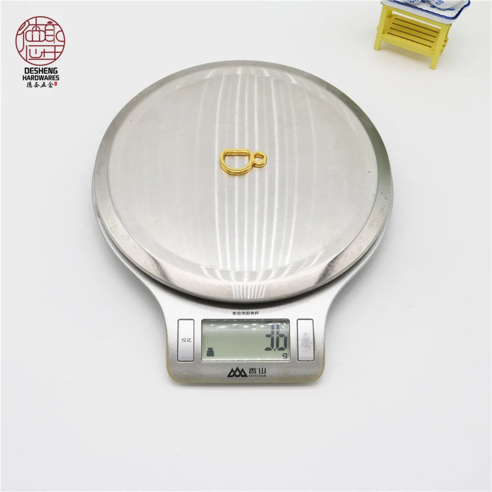 High-grade luggage accessories Thickened teacup shape double ring D buckle hanging accessories Pendant plated double D buckle