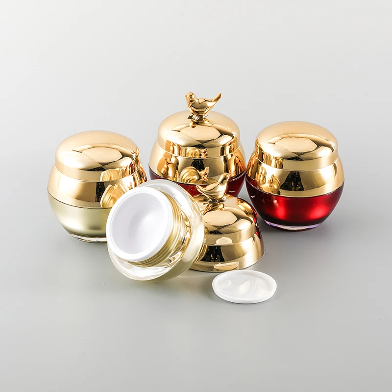 Golden bird stereo top 10g 15g 20g double-layer acrylic jar cosmetic essence packaging container