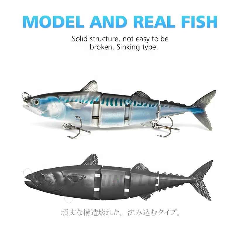 Multi Jointed Artificial Swimbait Slow Sinking Hard Plastic Lure Tuna Fishing lures