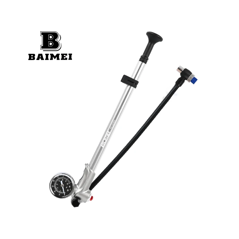 300 PSI High Pressure MTB Fork Pump with Pressure Gauge Portable Bicycle Pump Extension Hose Manual Air Pump Bicycle Accessories