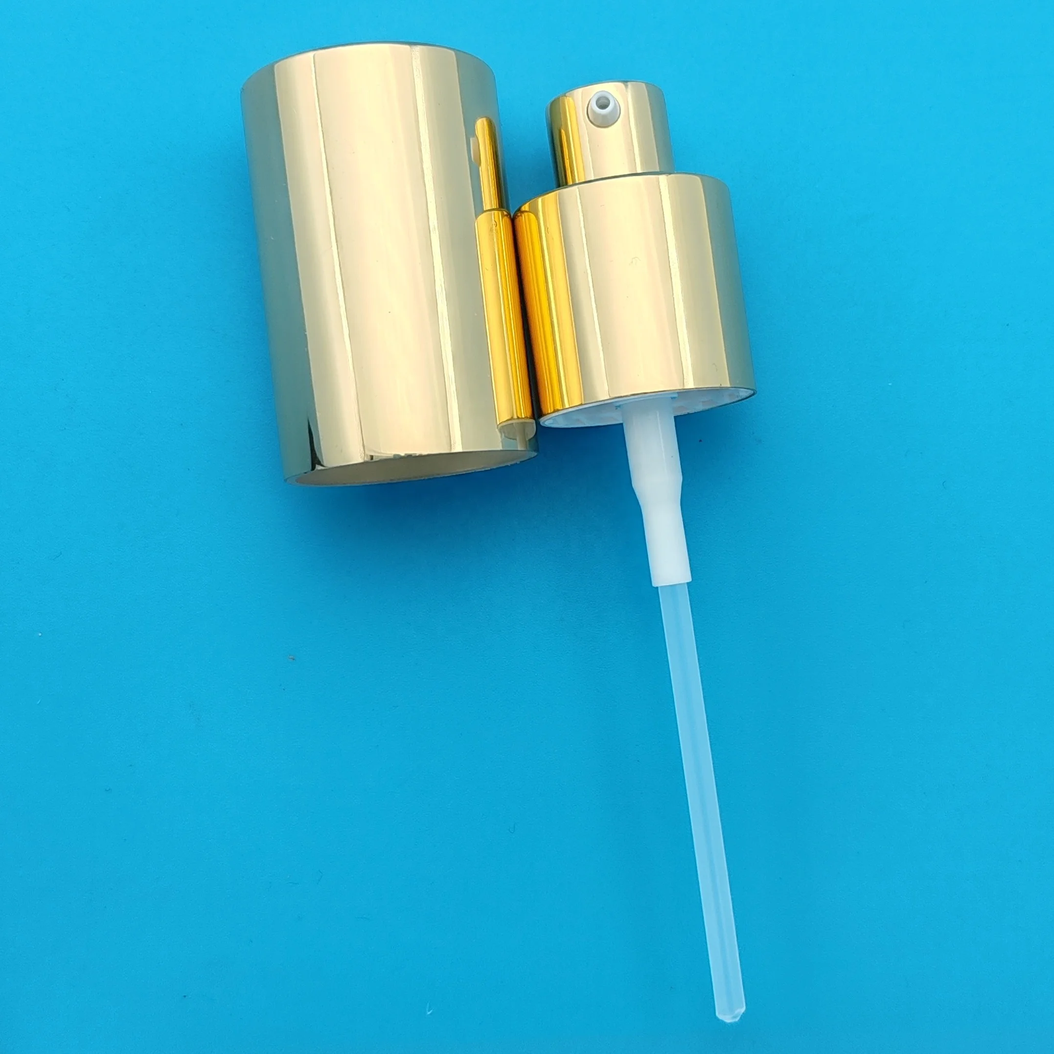 24/410 Lotion Pump Cosmetic Refillable  Aluminum Plastic Smooth Cream Pump Treatment Pump With Cover