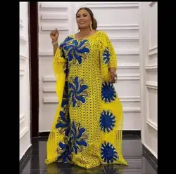 2023 Africa Dress Women Dashiki Maxi Dress African Floral Print Clothing Bazin Loose Casual Summer