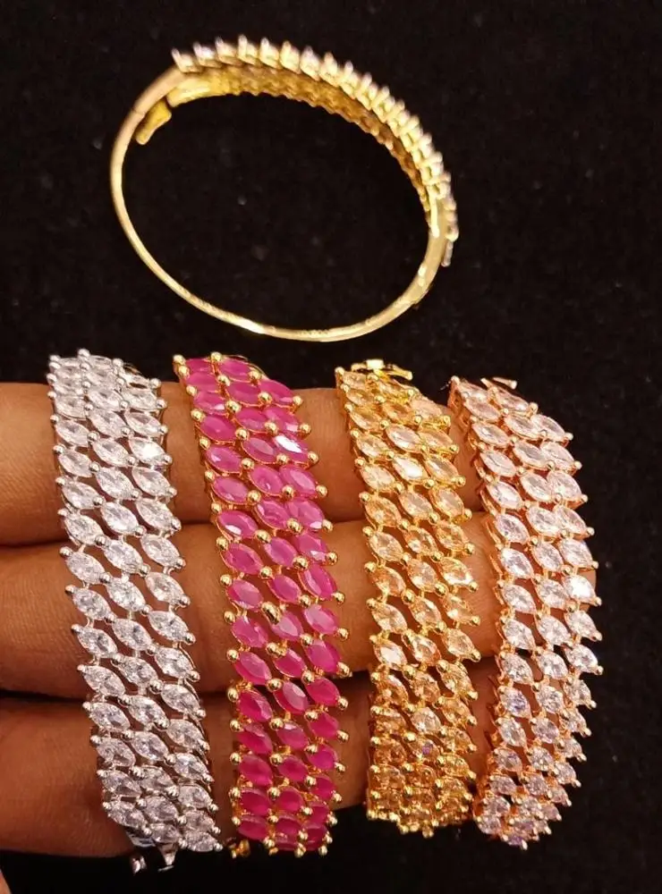
Hot sale Colorful American Diamond fashion jewelry gold plated colorful zircons women bracelets 
