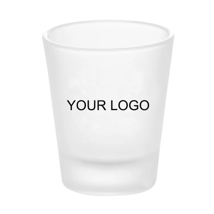 Hot selling wholesale 1oz 1.5oz  custom tequila bullet frosted white colored shot glass sublimation shot glass