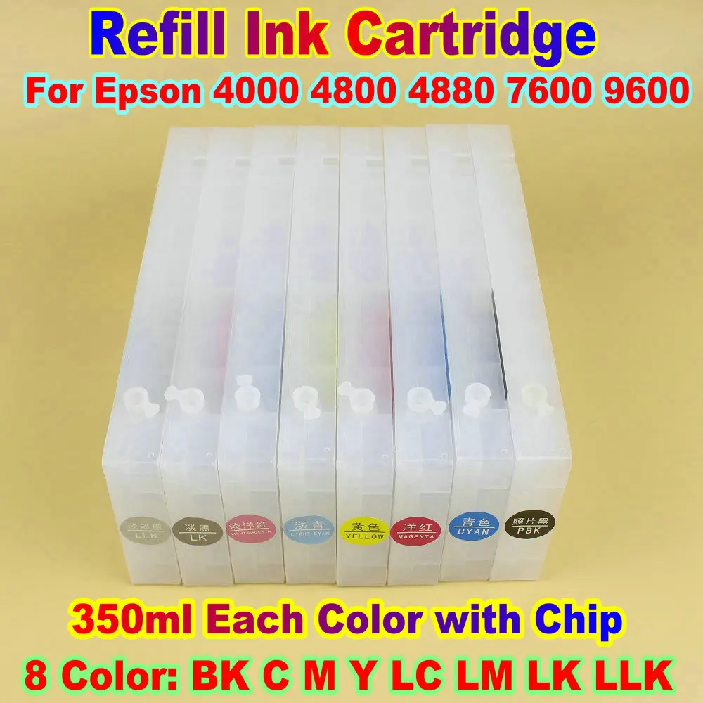 4800 4880 4000 7600 9600 Printer Ink Cartridge For Epson Ink Refill Cartridge Stylus Pro 4800 4880 Empty Cartridge With Chip Kit