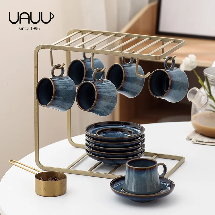 Эфиопская кофейная чашка для эспрессо на заказ глазурная керамическая с блюдцем фарфоровая чайная кофейные кружки подарки друзей