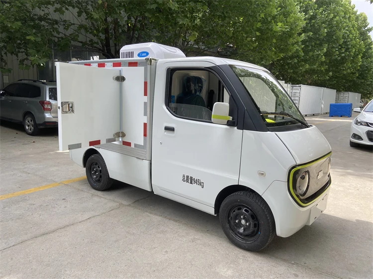 4 wheels Electric Refrigerated Ice Box Trucks Food Delivery Truck for Sale