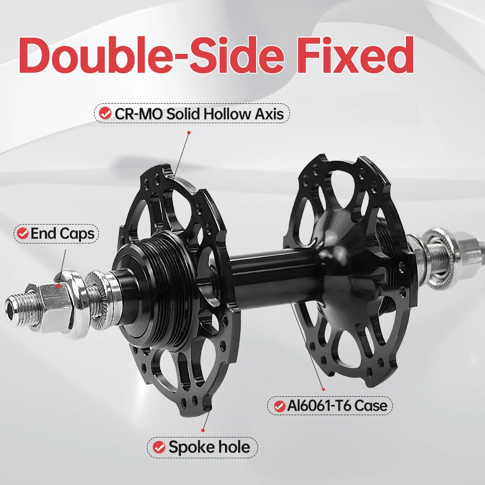 ARC Manufacturer GT-010F/R 100mm 120mm High Quality Aluminum Black Fixed Bike Hubsets 24 Hole Fixed Gear Track Bike Bearing Hub