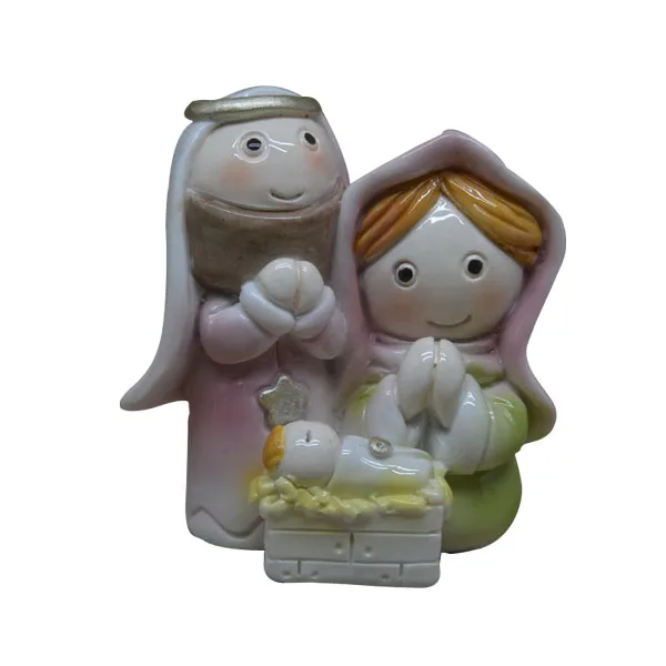 
Wholesale religious scene decor resin handmade products vintage holy family figurine 