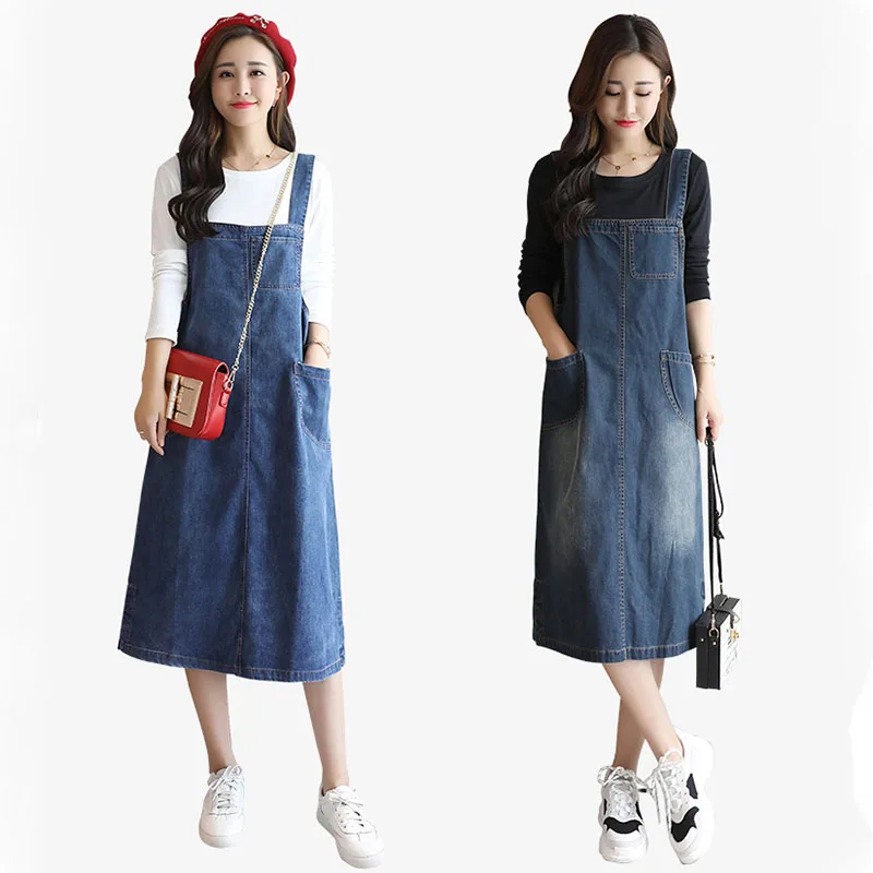 Женское джинсовое платье с карманами, элегантное дизайнерское свободное облегающее платье средней длины в ковбойском стиле, большие размеры 38-82 кг, лето-осень