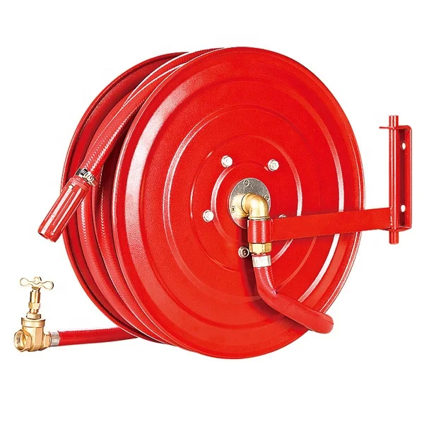 Carbon steel fire hose reel with 30 m 3/4 inch water hose for fire service