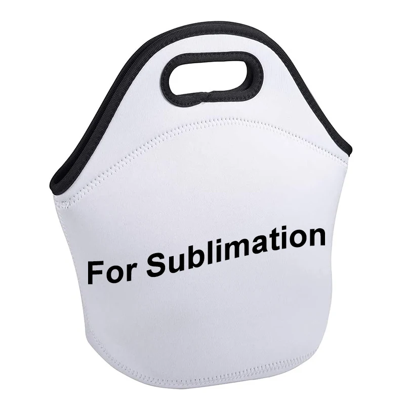 Wholesale Custom Small Medium Large Size Neoprene Tote Insulated Cooler White Blank Sublimation Lunch Bag with Zipper