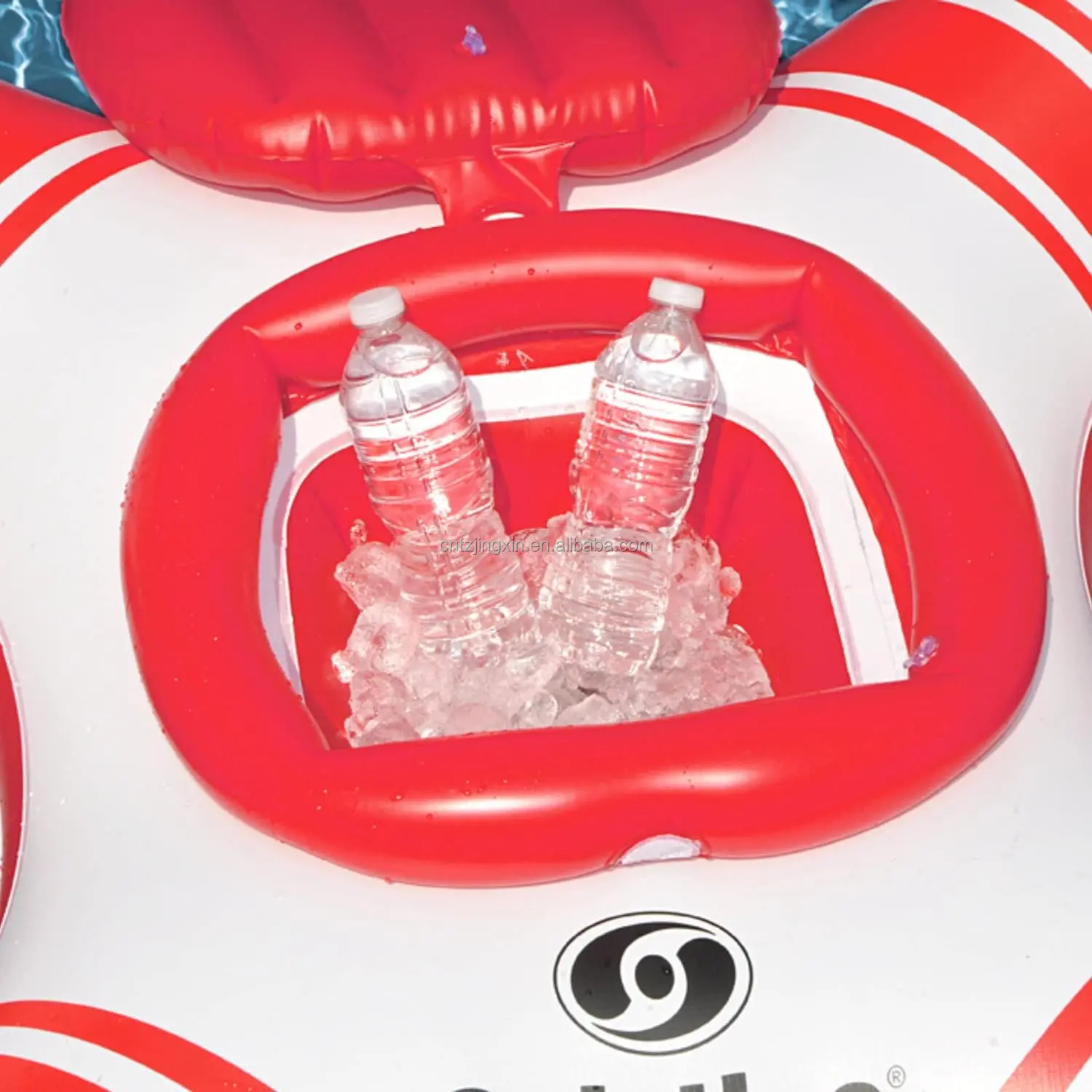 Factory Custom PVC Inflatable Double Water Ski Drag Ring Swimming Ring Floating Row Ice Bucket for Adult Pool Summer Party