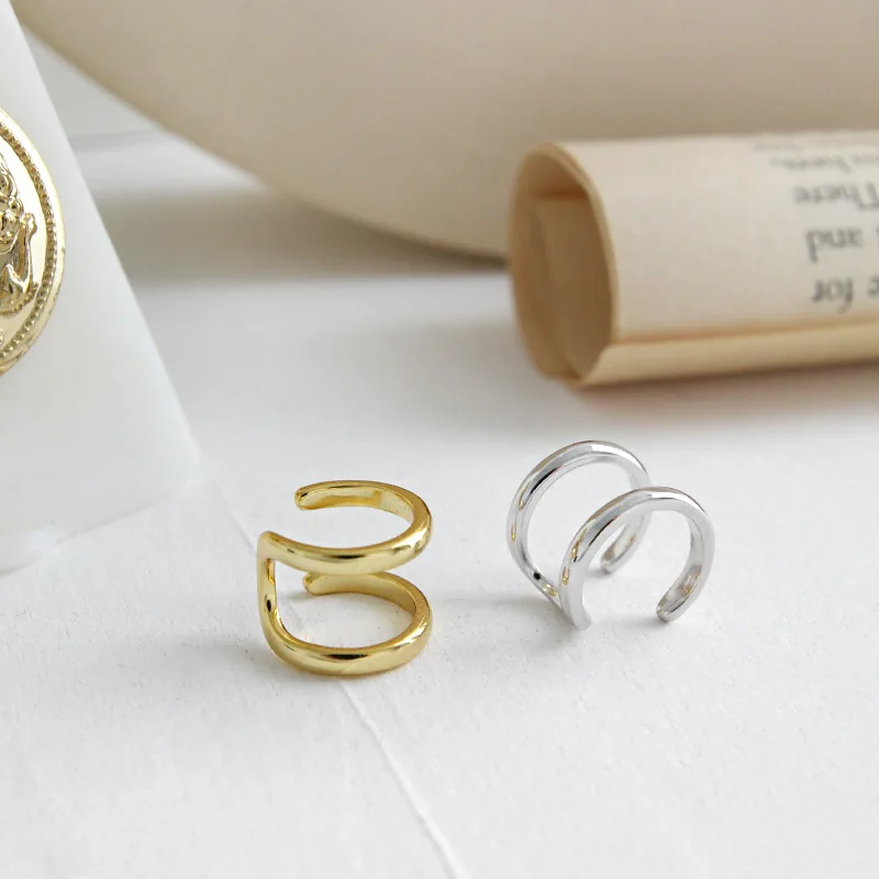 
2020 New S925 Sterling Silver Non Piercing Ear Clip On Earring Gold Ear Cuff For Women Jewelry Gifts 