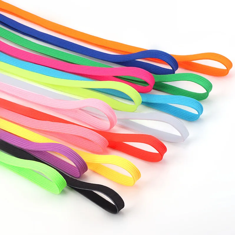 Shoe laces Shoestrings Custom Wholesale Shoelace10mm  Flat Colorful Shoe Lace Rope Sneaker Laces 120cm 140cm Manufacturer