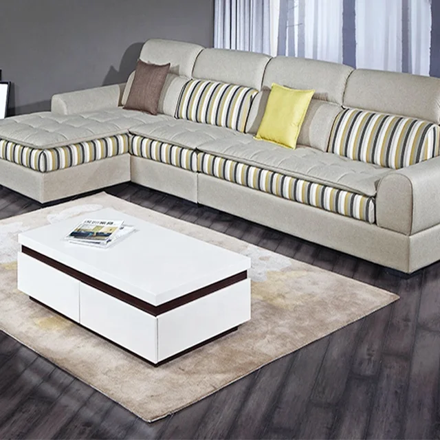 
Luxury Modern north european style velvet fabric corner 5 seater sofa set 