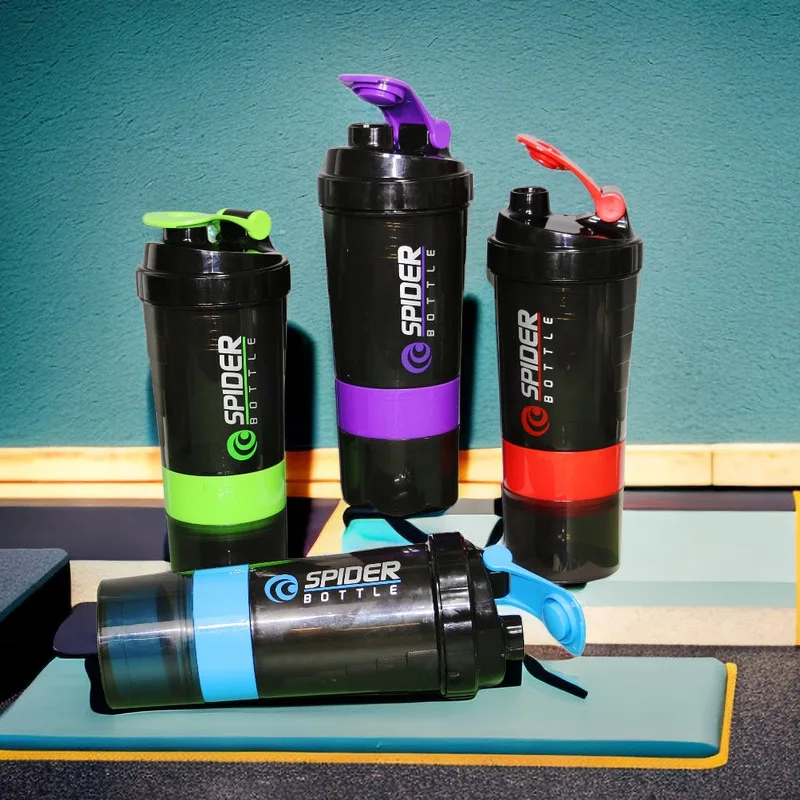 New 500ml Fitness Shake Cup Gradient Soft Painting Plastic Water Bottle With Straw& Time Marker Bpa Free Spring Cup