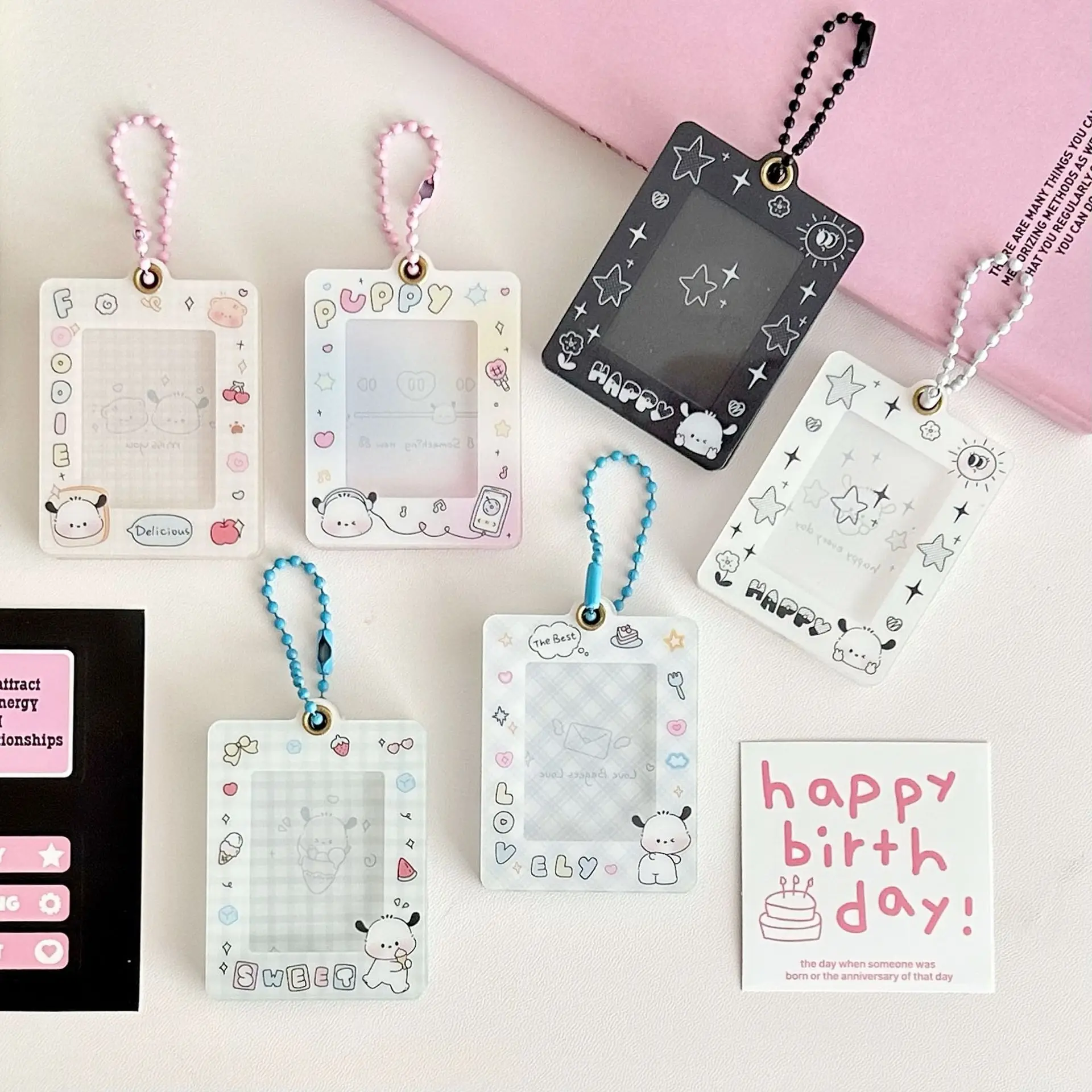 Custom design acrylic photo card holder keychain credit card acrylic holder keychain acrylic card holders