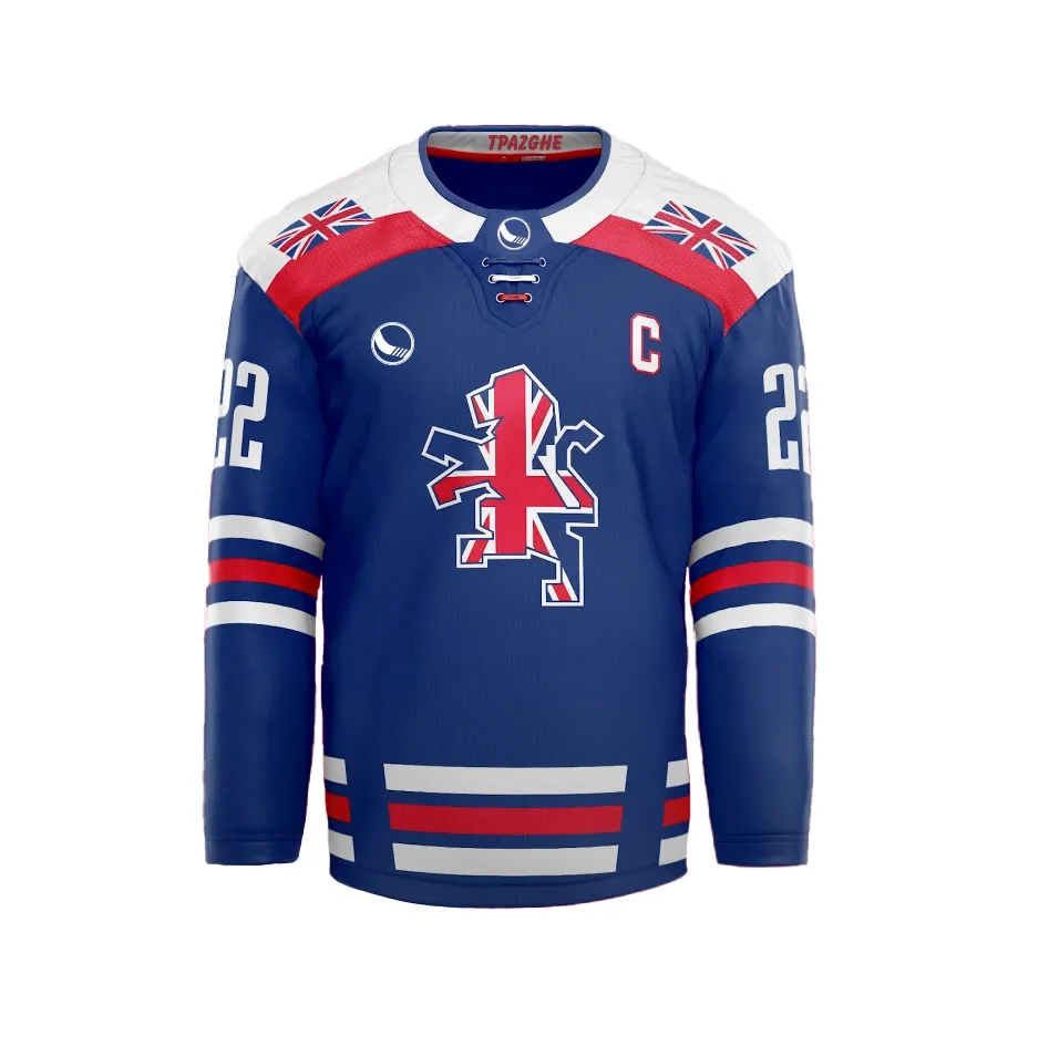 custom team sublimation camouflage hockey jersey