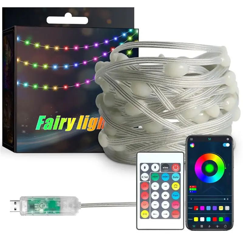fairy lights with remote bluetooth christmas programmable led light string mini fairy outdoor led christmas lights