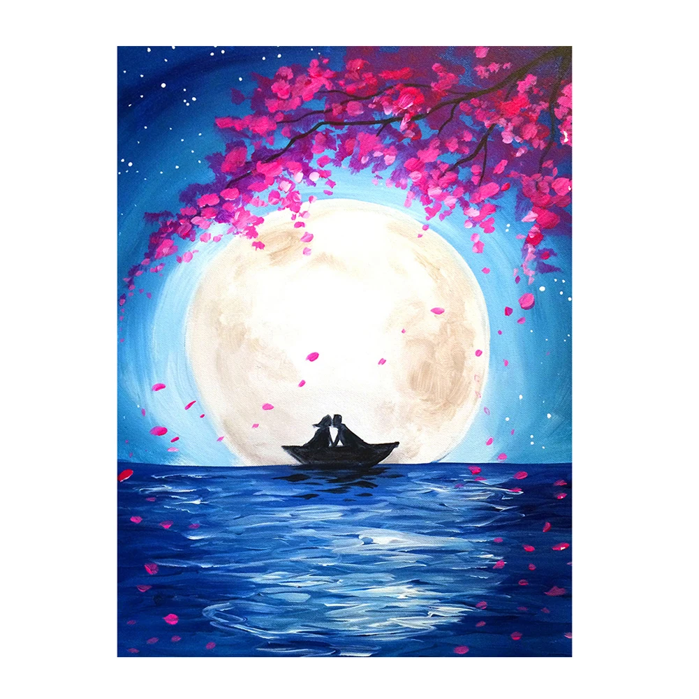 Factory Direct Sales Fashion Wall Decoration Romantic Couples Diamond Painting Moon Quality