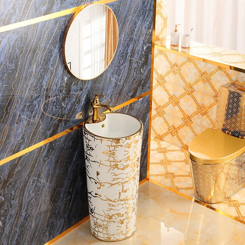 pakistan new design water face basin single hole ceramic hand wash basin with pedestal sink for bathroom