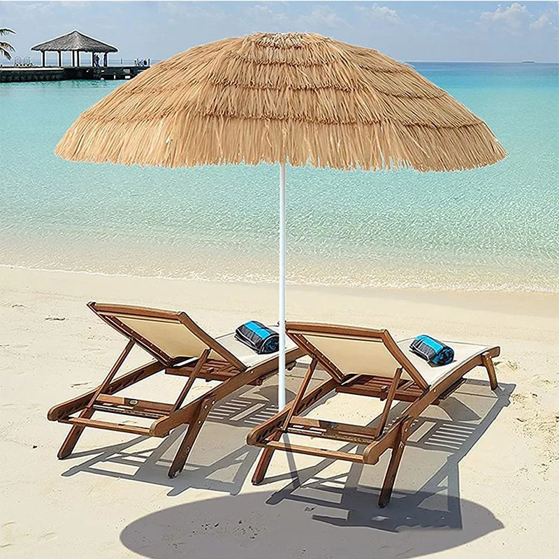 Fine Ocean  Patio Garden Umbrella Straw Sun Shade Boho Beach Umbrella Parasol