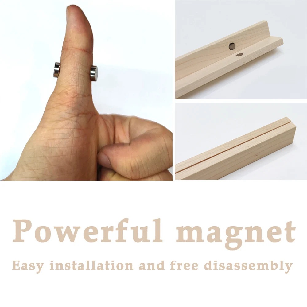 Honfar Design Picture Wooden Artwork Magnetic Photo For Wall Decor Poster Frame Hanger