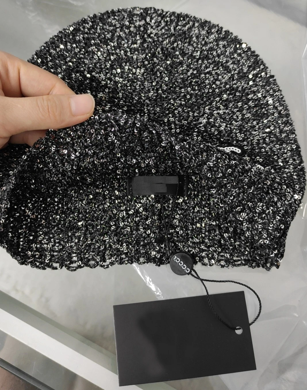 High version knitting hats new designer shiny hat  letter C fashion hat for girls