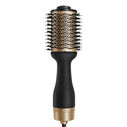 Professional Hot Hair Brush Dryer Comb Hot Air Brush Styler One Step Hair Dryer and Volumizer Ionic Diffuser Usb Black