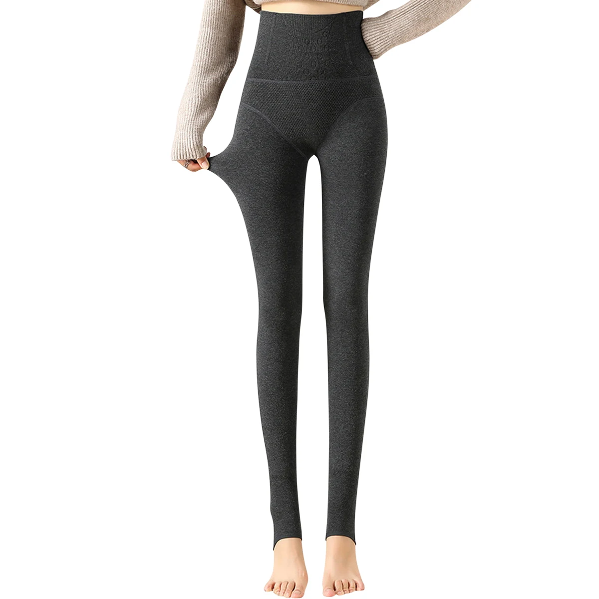 Sidiou Group Winter Warm Pants Women Tummy Control Hip Lift Casual Tights Pantyhose Fleece Thickened Slim Thermal Leggings