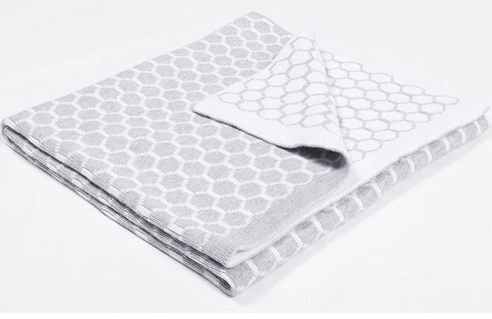 Nice price soft cotton baby  pure cotton knitted blankets knit baby for baby