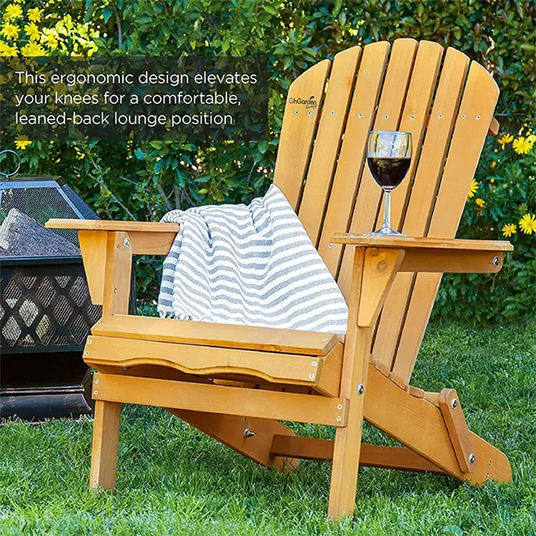 Outdoor Garden Picnic Wooden Rocking Frog chair Leisure Adirondack Chair