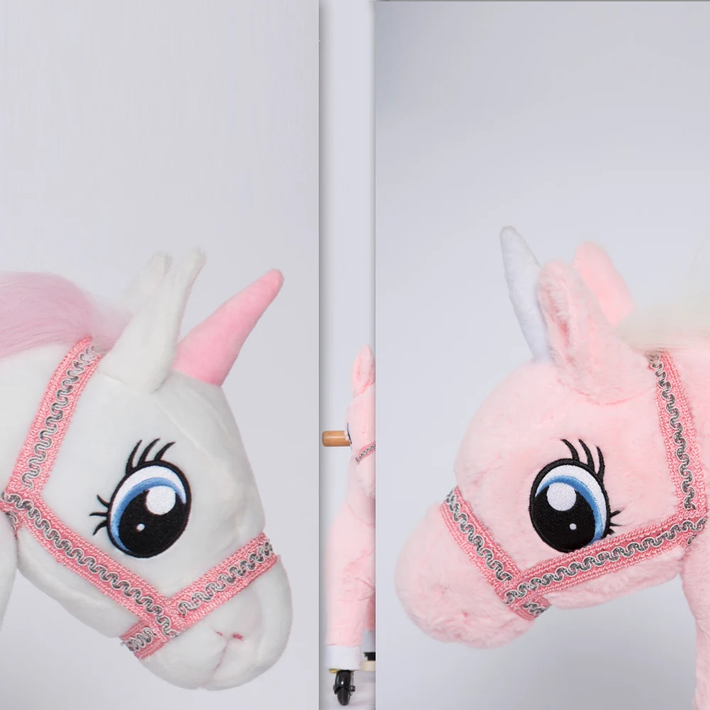 New Plush Animal Series Of Ride On Toys Plush Horse Toy On Wheels For Kids To Ride The Mechanical Horse As A Real Pony