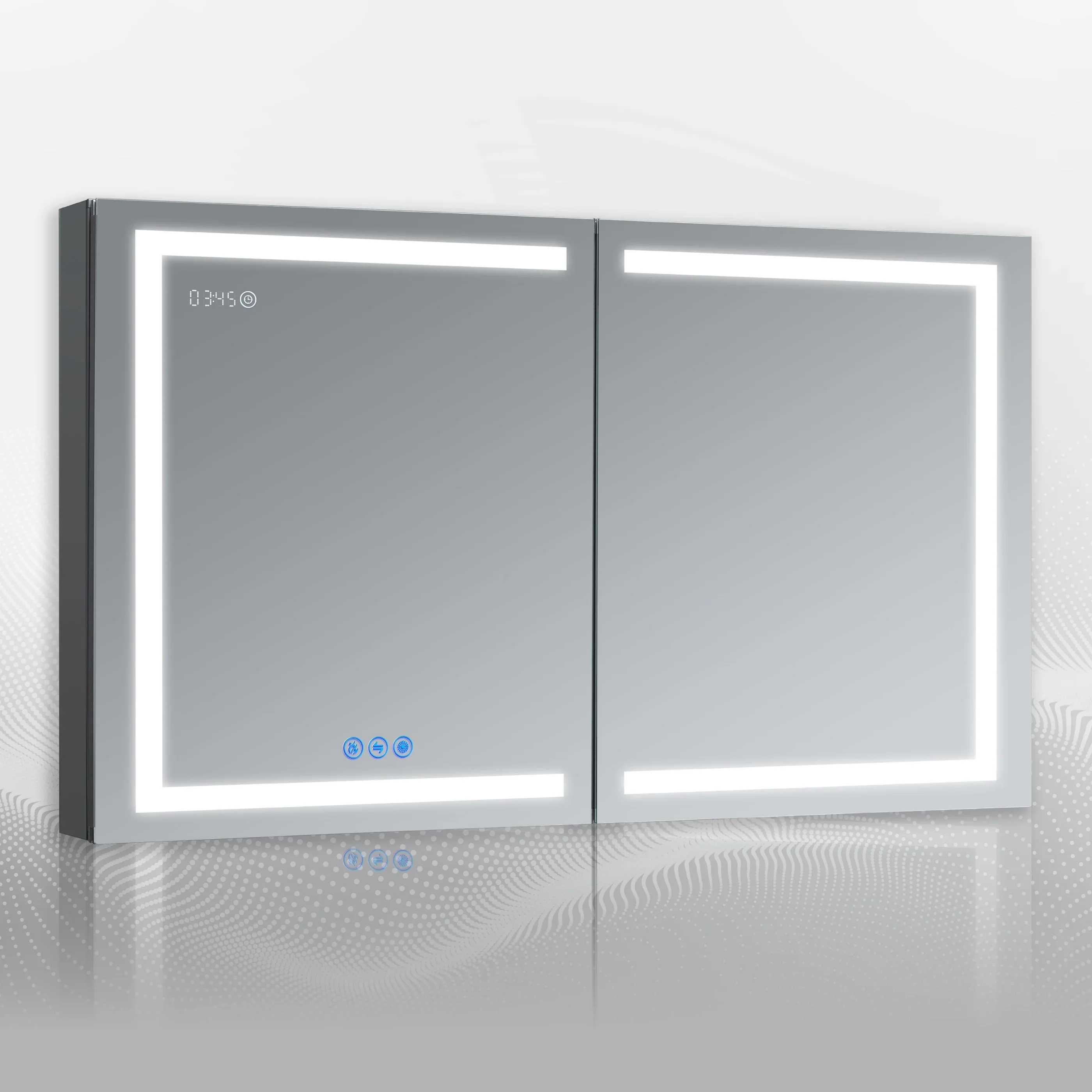 Modern LED Medicine Cabinet with Anti-Fog and Touch Sensor - Frameless Lighted Bathroom Storage