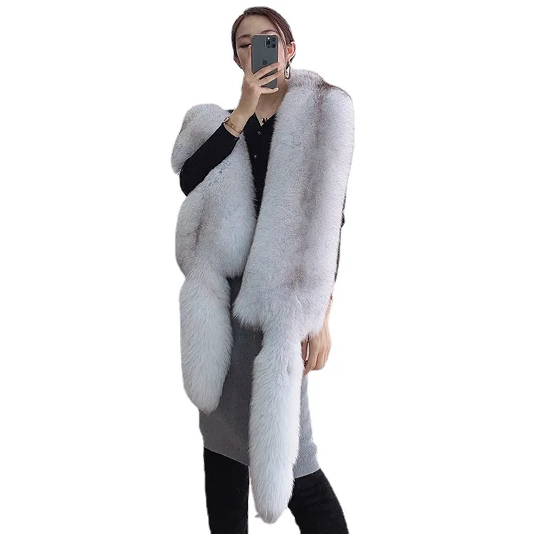 Высококачественная шаль из натурального Лисьего меха, женская одежда для вечеринки, зимний шарф из натурального красного лисьего меха, оптовая продажа