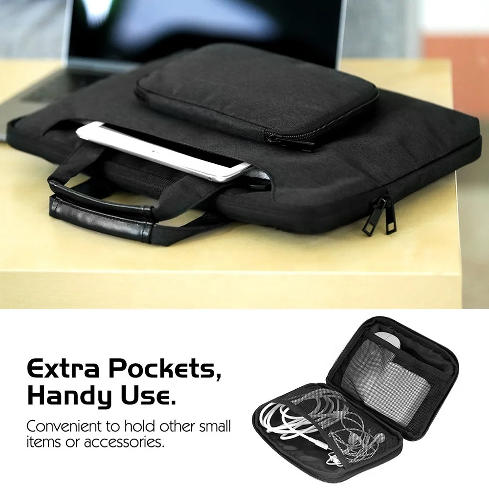 MoKo ISO BSCI custom factory shockproof Online Shopping Laptop bag Hand Shoulder Strap Sleeve Case Bag Briefbag 12 13.3 13.5