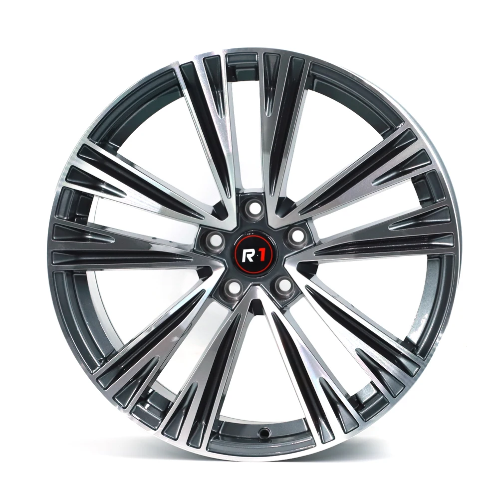 DX045 Hot selling aluminum 5 holes 19 inch black with machined face alloy wheels for cars