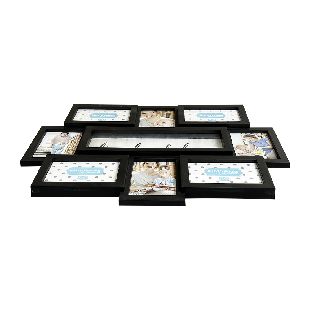 New Design 8 opening collage with sentiment plastic photo frame  for wall decoration Picture frame wholesale plastic frame