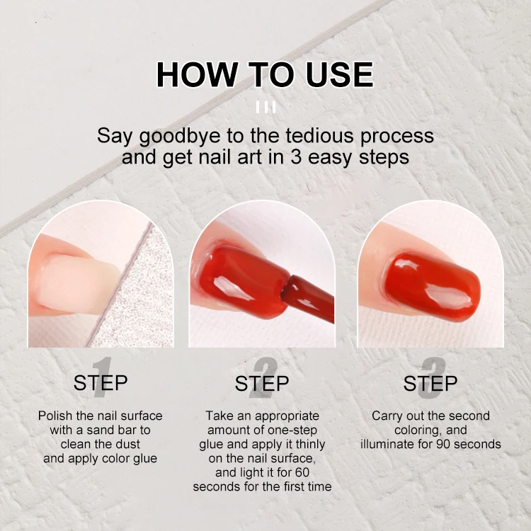 Private Label Factory Supply 3 in 1 Colors Gel Nail Polish Custom one setp Gel Polish For Nail Salon